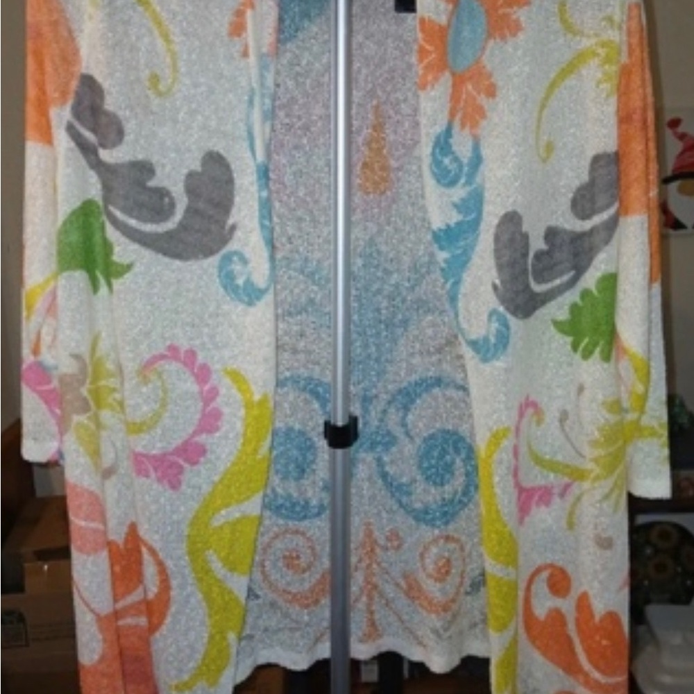 Colorful Floral Swirl Kimono Cardigan